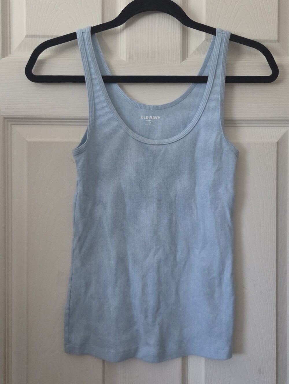 Old Navy Light Blue Ribbed Scoop Neck Tank,Small